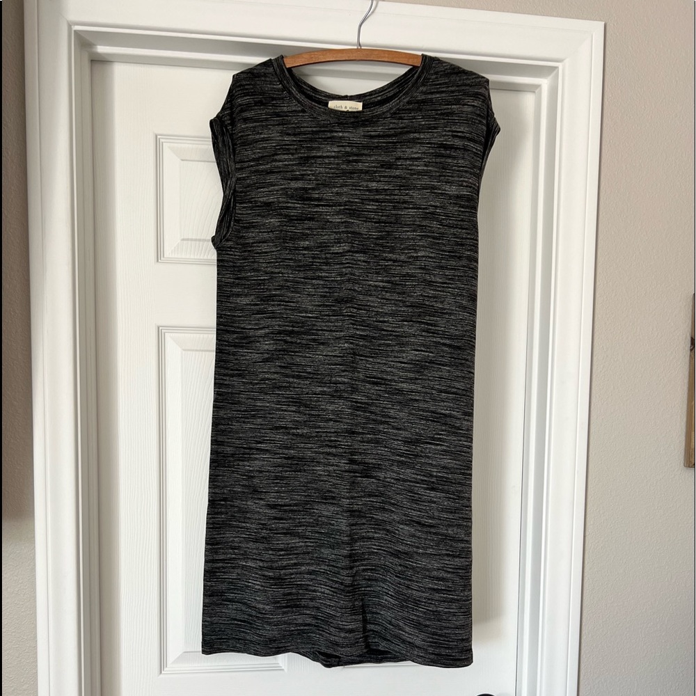 Cloth & Stone Anthropologie Melange Black White Marled Dress M